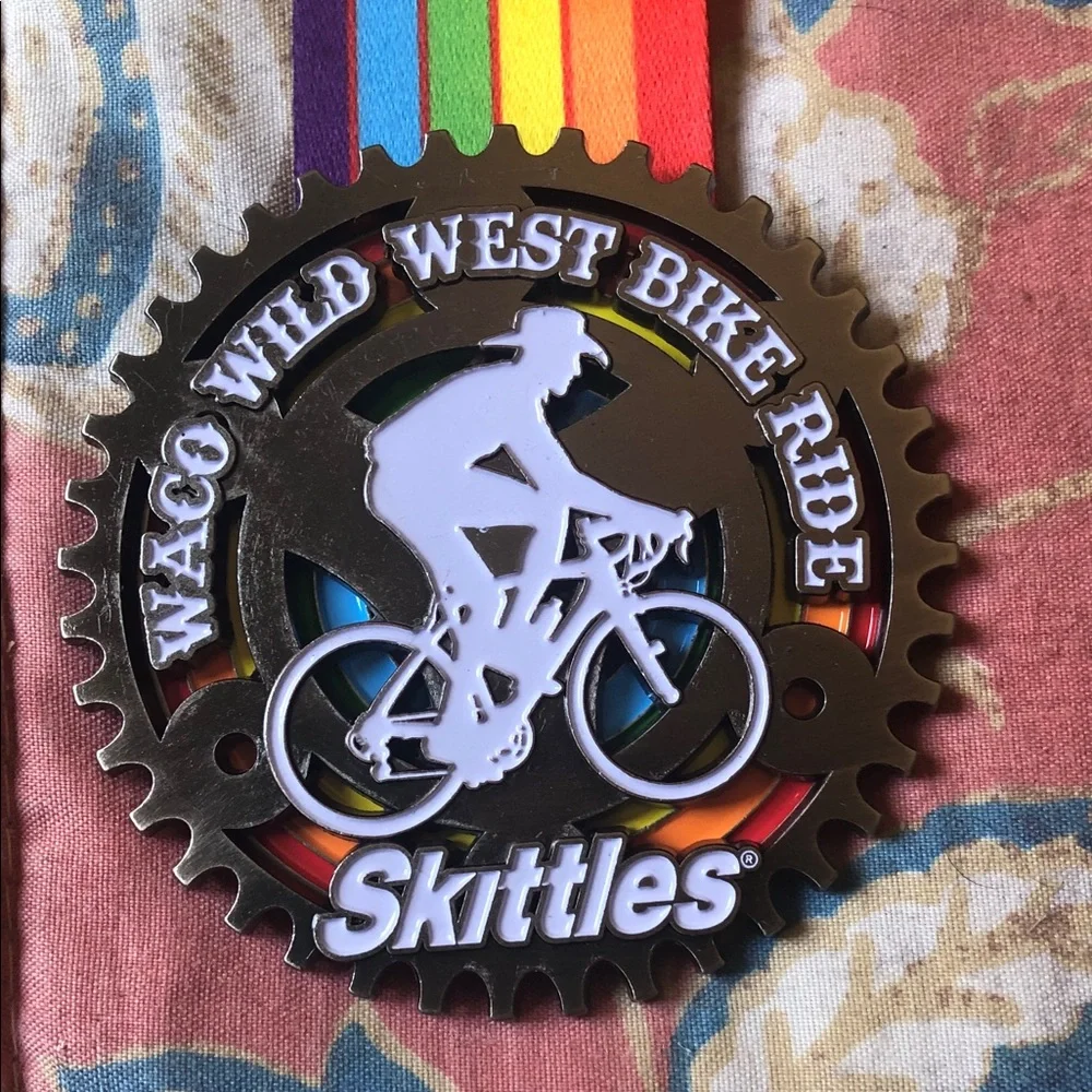 Waco Wild West Bike Ride Rainbow Medal Ribbon